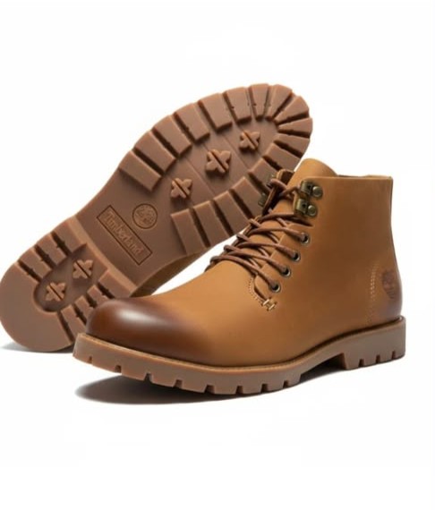 Brown leather Timberland smart-casual ankle boots