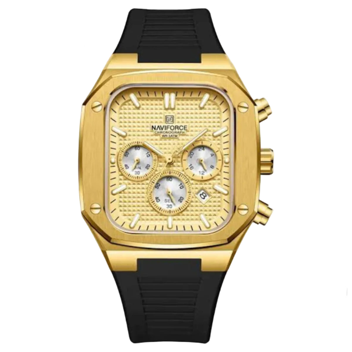 Modern Designer Naviforce Watch - Gold