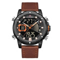 Modern Designer Naviforce Watch For Men-Brown