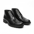 black leather ankle boots