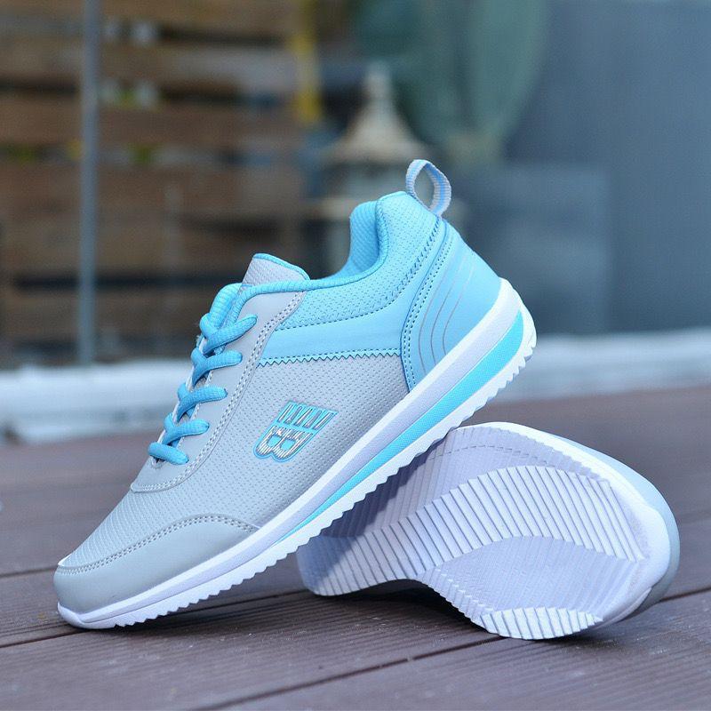 lightweight, blue and grey designer sneakers for women
