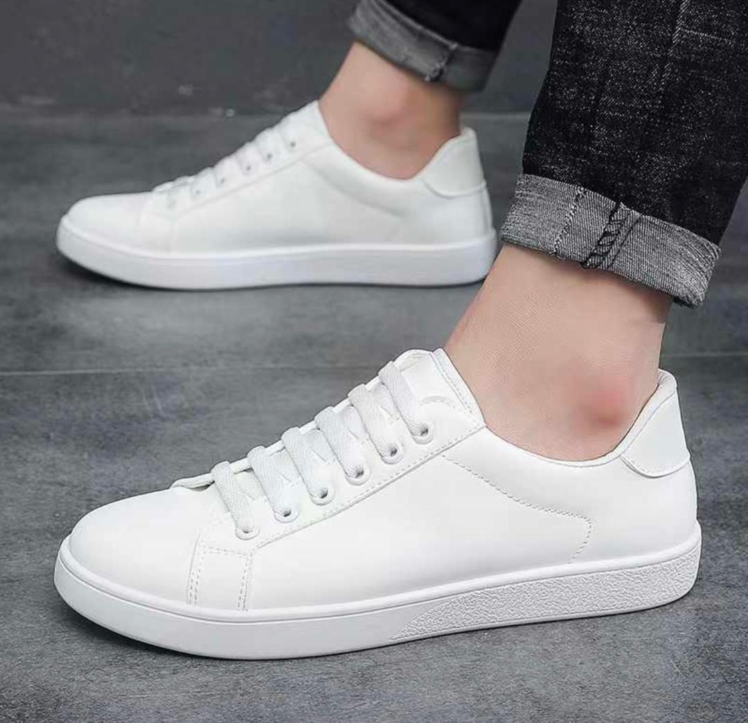 white fashion sneakers are casual lace-up shoes
