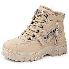 Evolutions brand women's winter boots cream lady sneakers