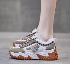 fashion chunky sneakers featuring a white, brown