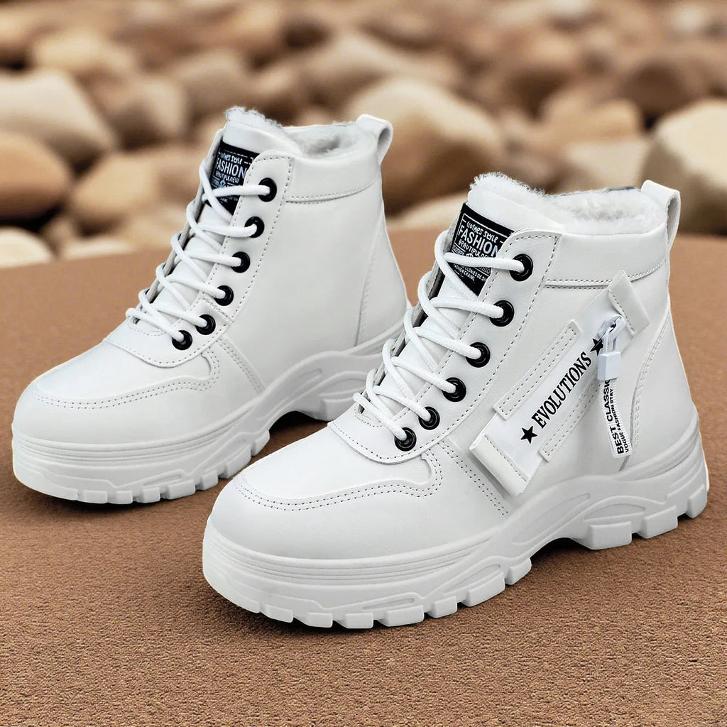 women's fur-lined platform ankle boots