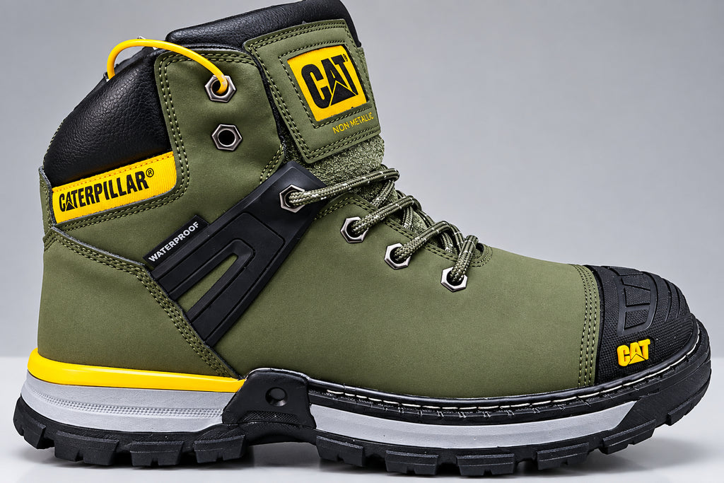 Olive green Caterpillar Excavator Superlite Waterproof Work Boot