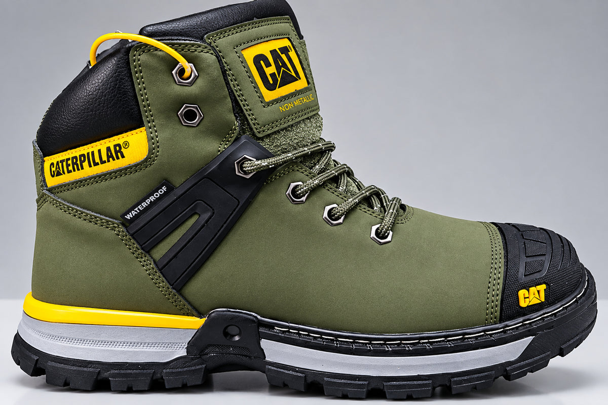 Olive green Caterpillar Excavator Superlite Waterproof Work Boot