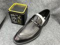 Black leather dress loafer