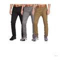 A pack Of 3 Men's Casual Stretcher khaki Trouser - Black,Grey,Brown,