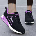 Black and purple women's athletic sneakers