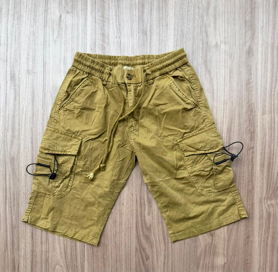 Casual multi-pocket drawstring cargo shorts two pairs