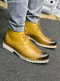 Mustard-yellow leather Timberland casual ankle "gentle" boot