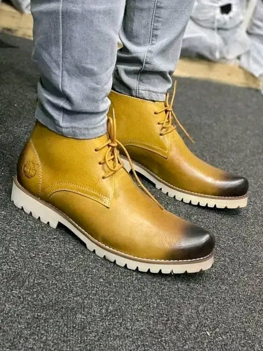 Mustard-yellow leather Timberland casual ankle "gentle" boot