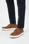 Casual leather boat shoe