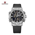 Naviforce NF9219 men's silver and black analog-digital sports watch