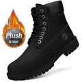 Black, lace-up winter boots