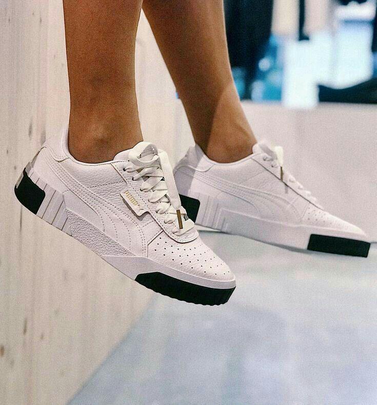 White leather Puma Cali women's sneakers