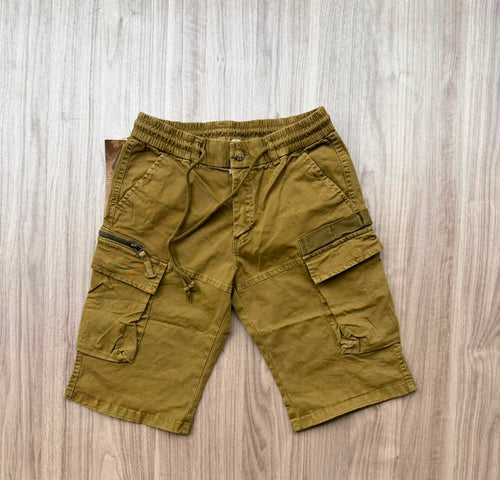 Abercrombie & Fitch olive green multi-pocket utility cargo short