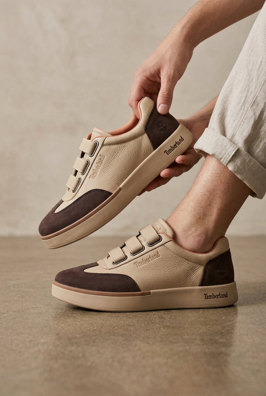 Men's casual multi-strap buckle sneakers
