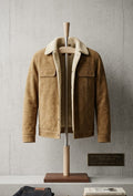 Brown suede trucker jacket
