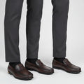 Dark brown leather Louis Vuitton penny loafer