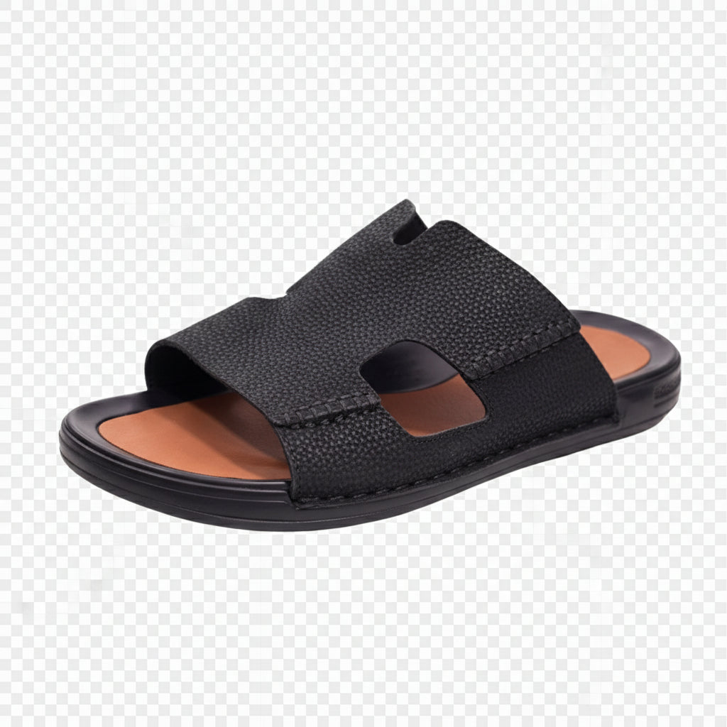Black ECCO men's slide sandals