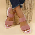 Pink elastic-strap orthopedic sandals