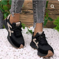 Black and beige chunky sneakers