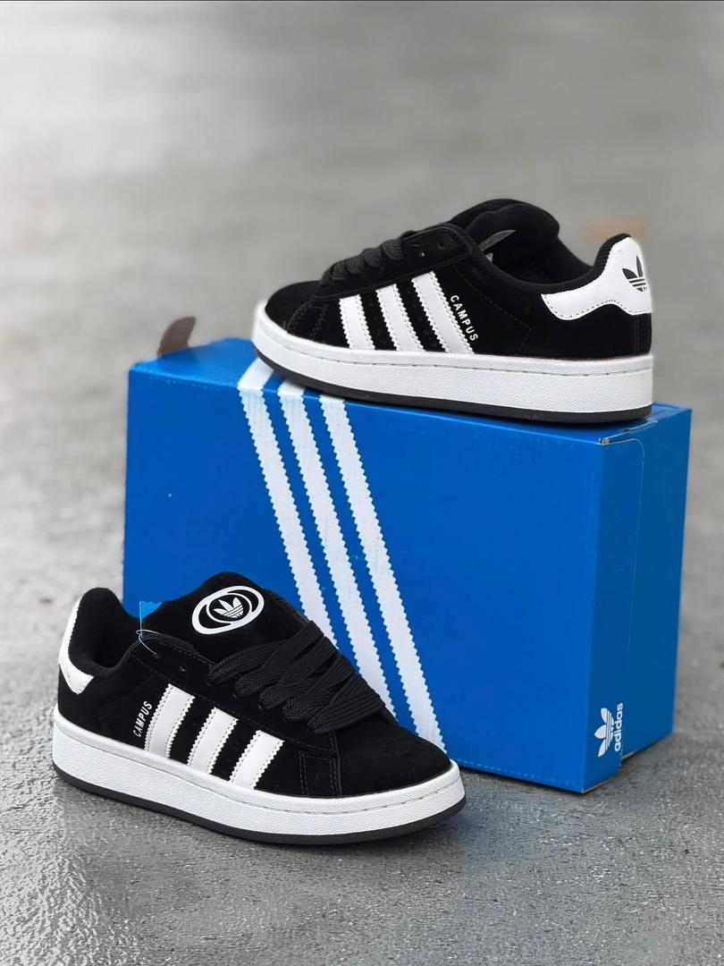 Black and white Adidas Campus 00s sneakers