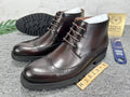 Premium men's leather brogue ankle boots
