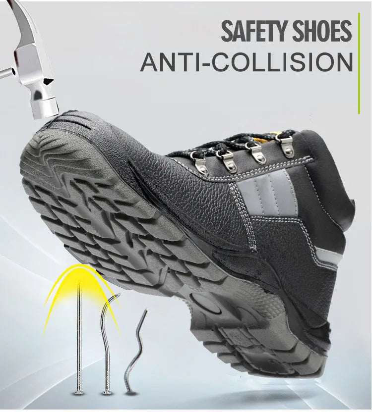 high-cut safety boots feature a durable