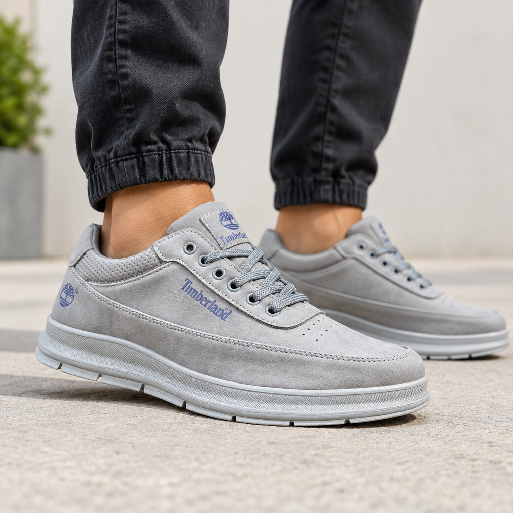 Grey low-top Timberland smart casual sneakers