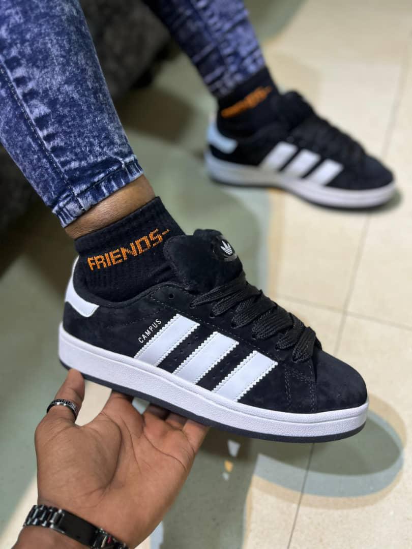 Black and white Adidas Campus 00s low-top sneaker