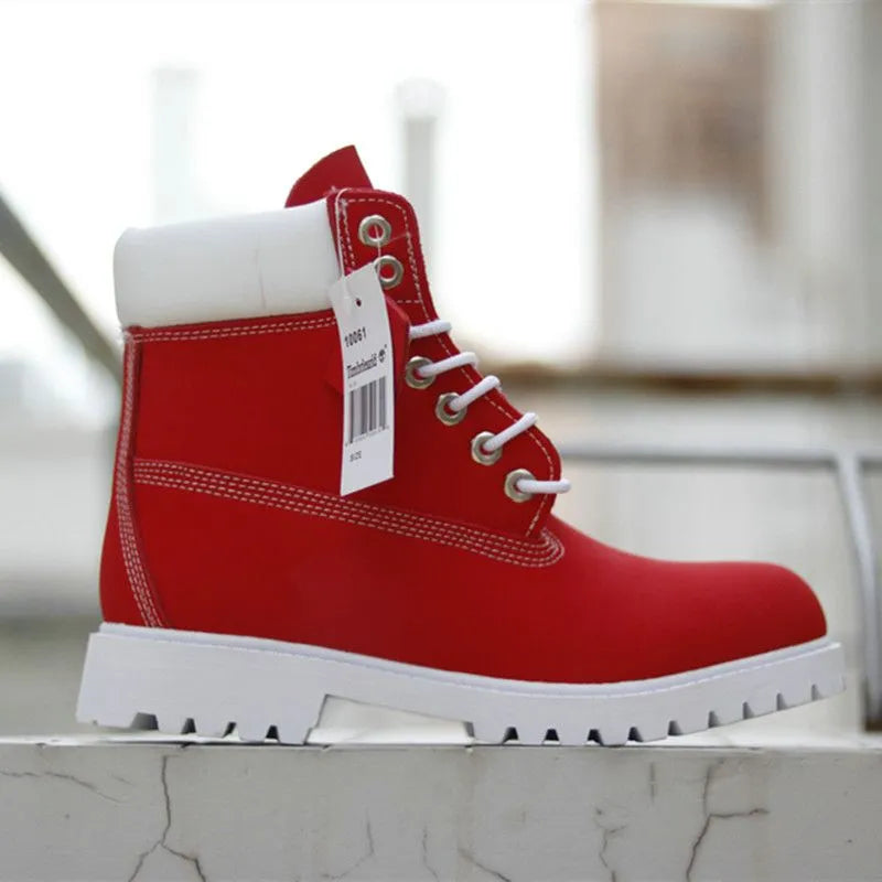Timberland 6-inch Premium boots in a red