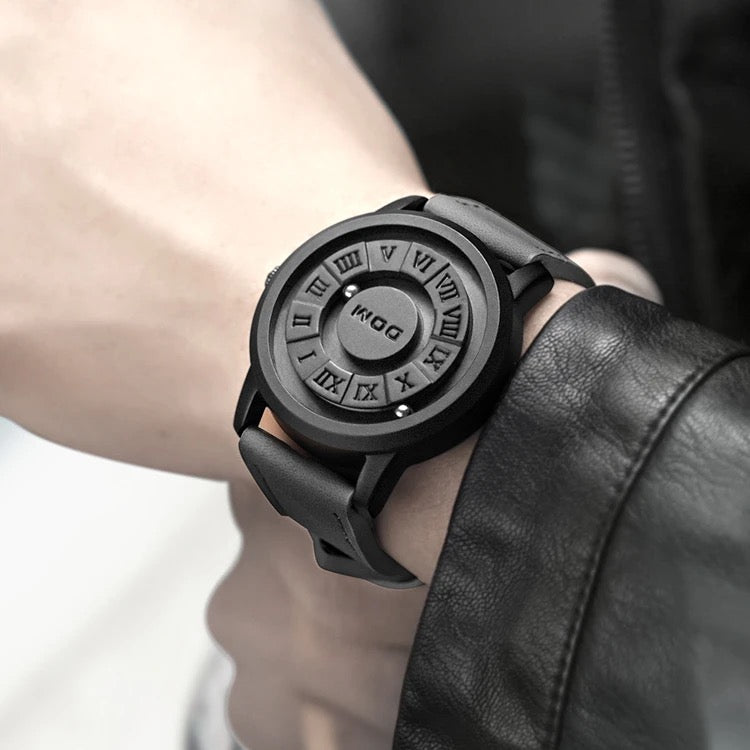 DOM men’s magnetic rolling pointer wristwatch