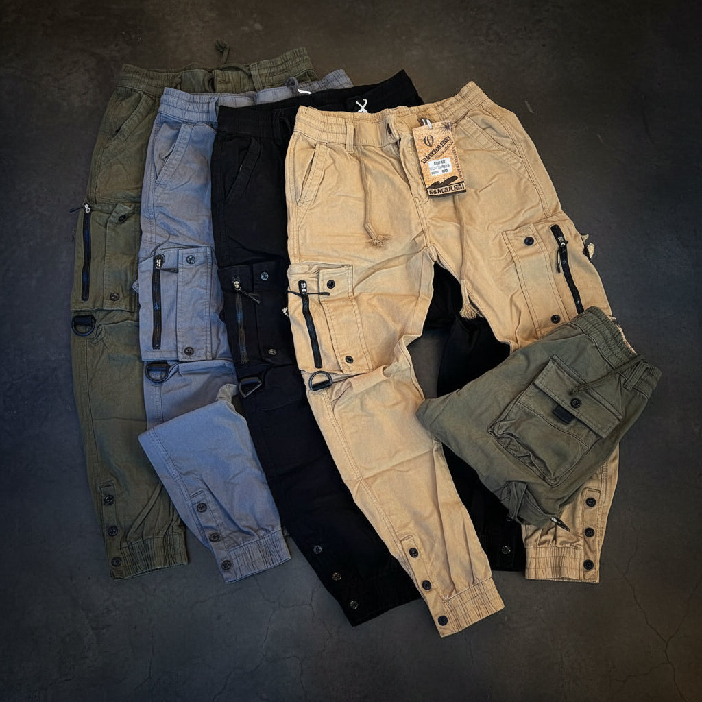 Multi-pocket cargo jogger pants