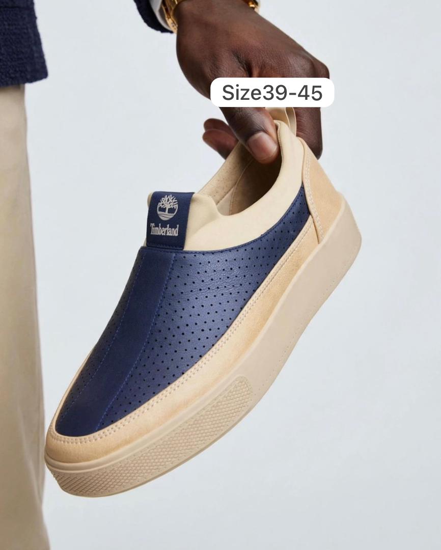 Timberland blue perforated slip-on sneakers