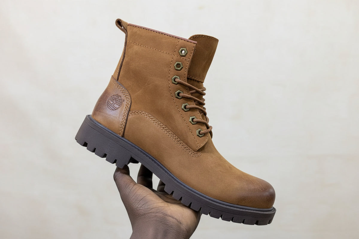 Brown Timberland leather casual ankle boot