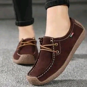 Suede casual lace-up walking loafers