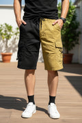 Casual multi-pocket drawstring cargo shorts two pairs
