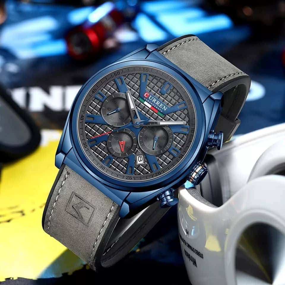 Blue Curren 8392 men's chronograph watch