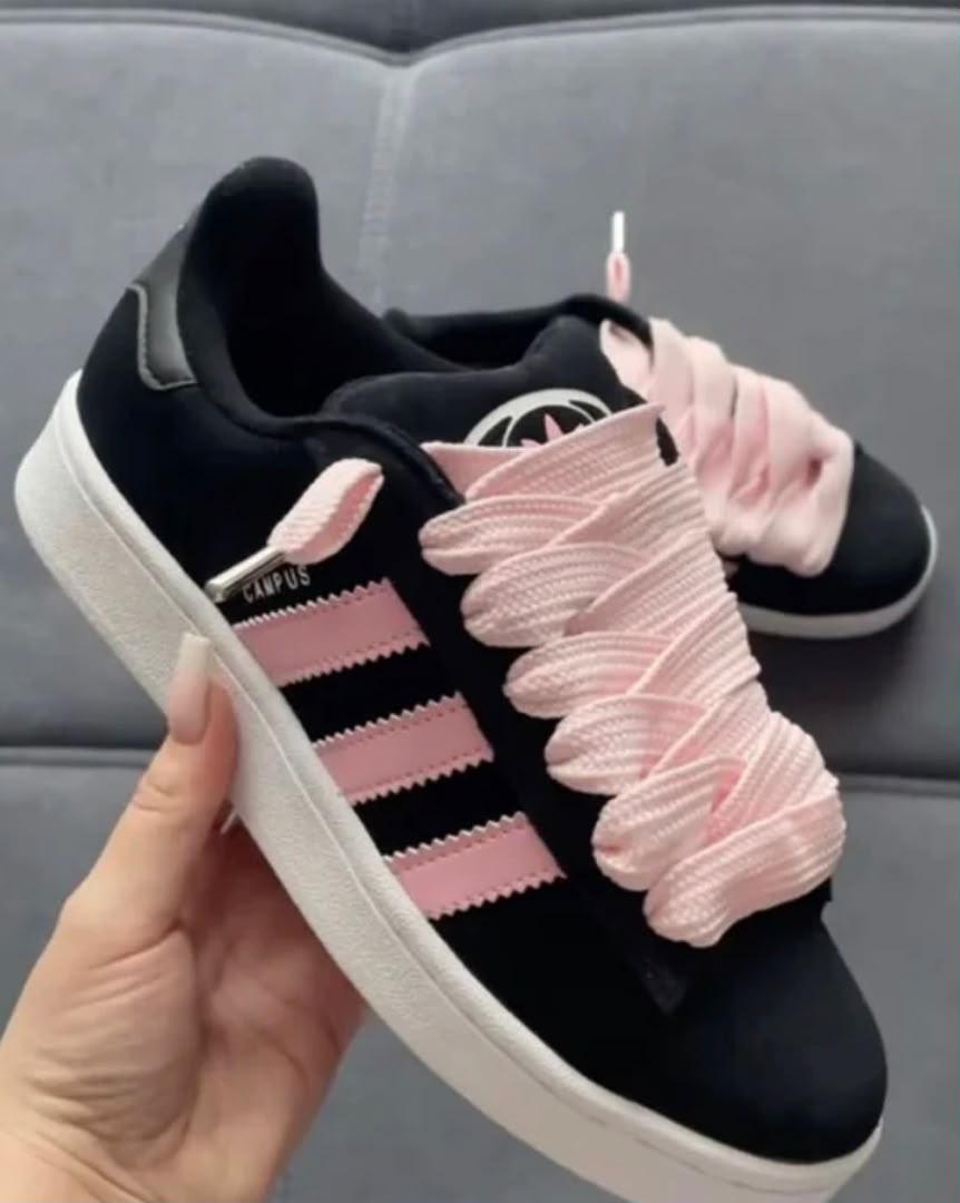 Black and pink Adidas Campus 00s sneakers