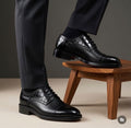 Black leather dress shoes