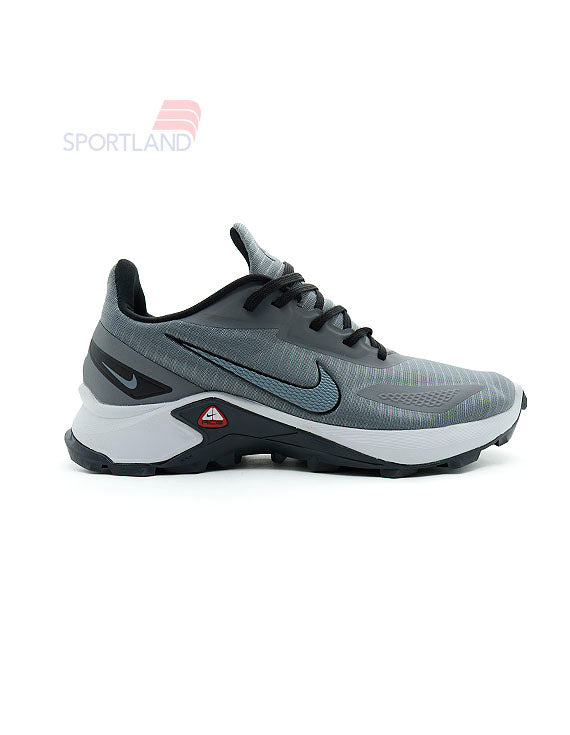 Gray and black Nike running sneakers