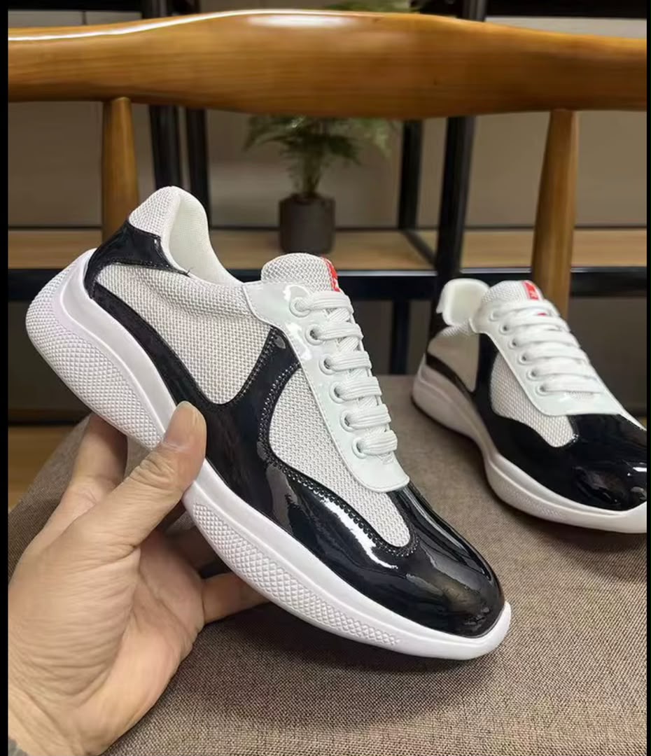 White and black Prada America's Cup sneaker