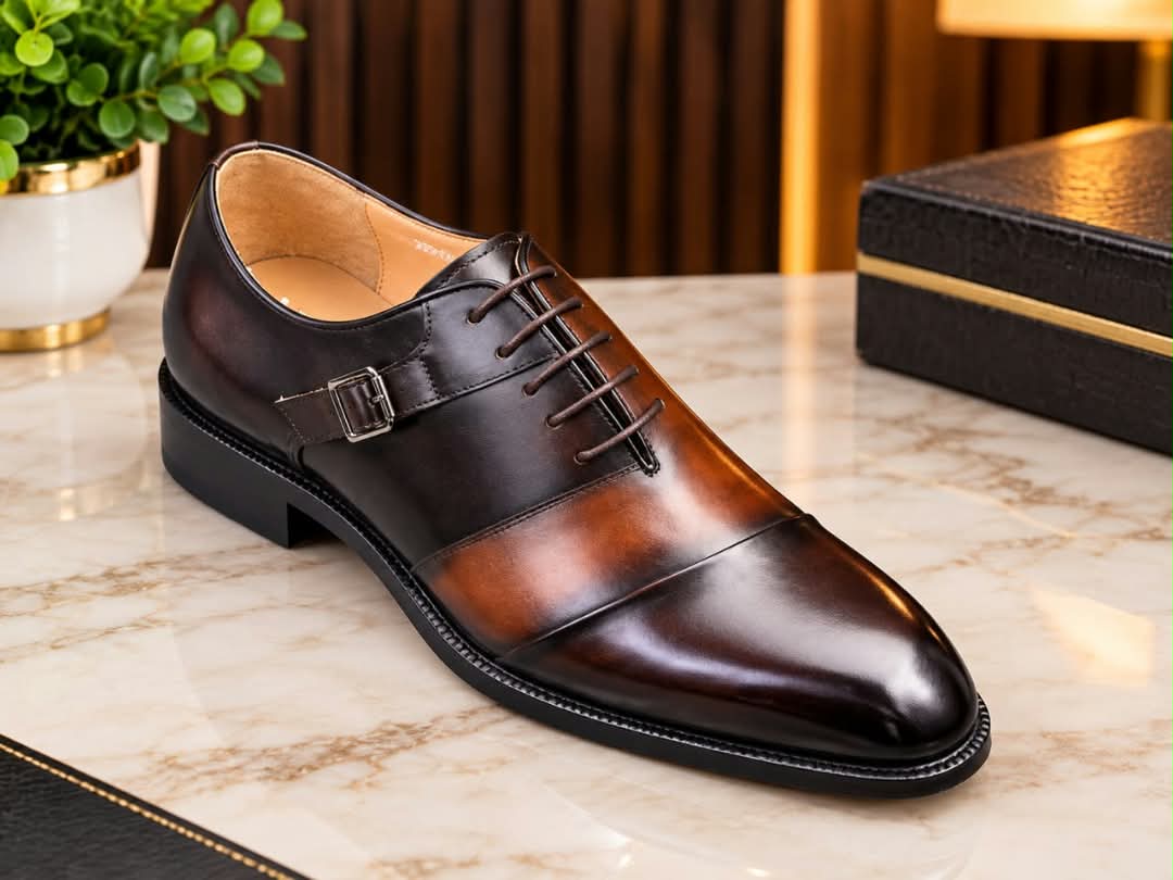 Men's brown leather dress shoes