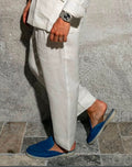 Royal blue slip-on mules