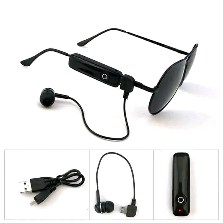 Black polarized smart sunglasses