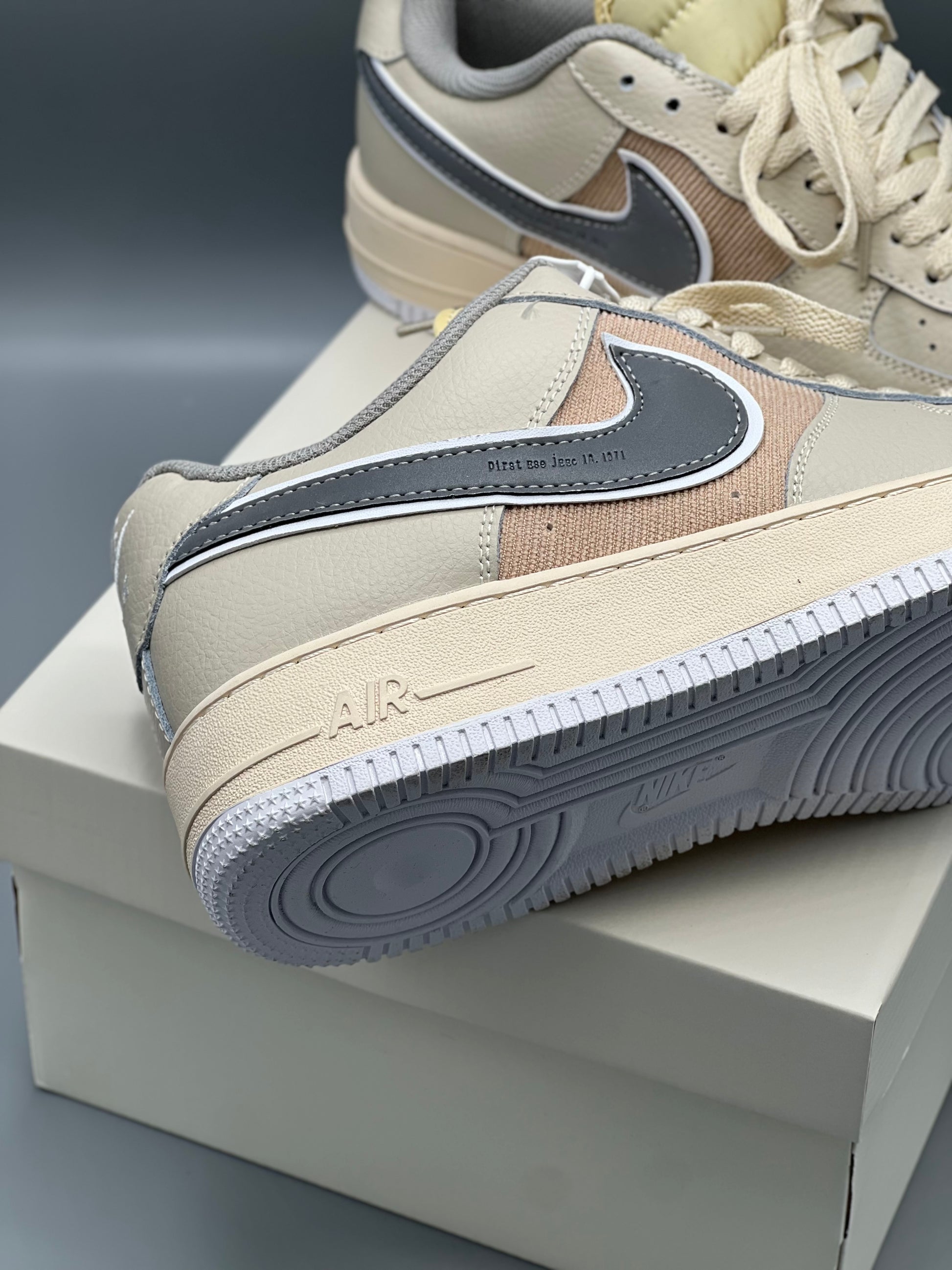 Nike Air Force 1 Low x Undefeated custom beige sneakers