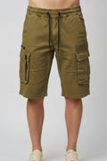 Abercrombie & Fitch olive green multi-pocket utility cargo short